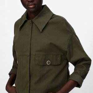 Zara Cropped Cargo Jacket with buttons